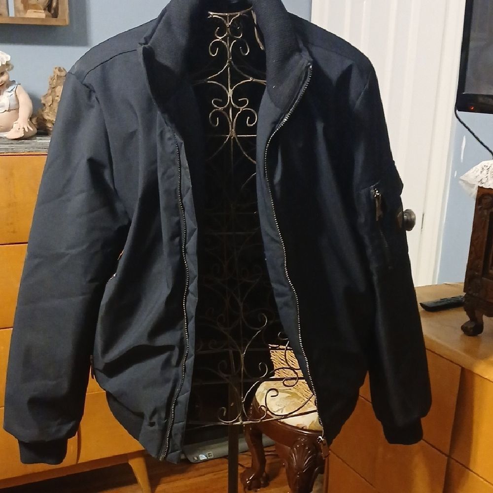 Guess Men's Dark Blue Bomber Jacket